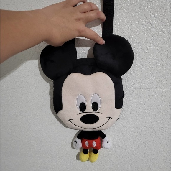 Disney Mickey Mouse Flat Plush Small 10" Crossbody Bag - Picture 4 of 6